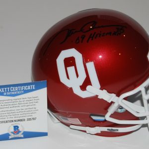 STEVE OWENS signed (OKLAHOMA SOONERS) mini football helmet BECKETT BAS Z05797 Collectible Memorabilia