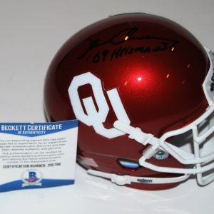 STEVE OWENS signed (OKLAHOMA SOONERS) mini football helmet BECKETT BAS Z05796 Collectible Memorabilia