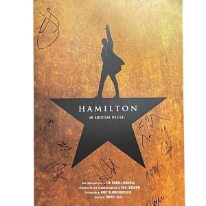 HAMILTON ORIGINAL CAST SIGNED WINDOW CARD LIN MANUEL MIRANDA AUTHENTIC AUTOGRAPH