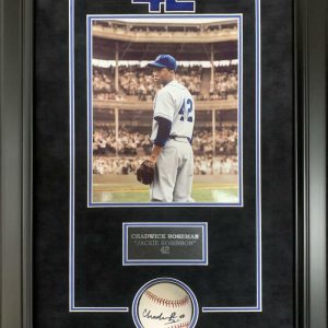 CHADWICK BOSEMAN SIGNED BAEBALL FRAME AUTOGRAPH 42 BLACK PANTHER BECKETT COA