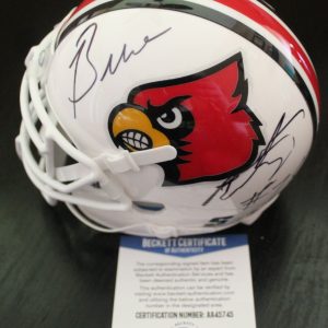 Bruce Armstrong Signed Louisville Cardinals Mini Helmet w/Beckett COA AA45745
