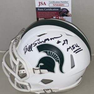 Bill Simpson signed Michigan State Spartans White mini helmet autographed JSA