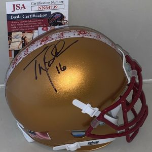 Tom Waddle Bears signed Boston College Eagles mini helmet autographed JSA