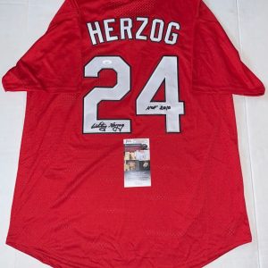Whitey Herzog signed St. Louis Cardinals jersey autographed HOF Inscription JSA