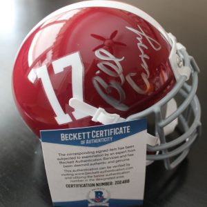 Bill Curry Signed Alabama Crimson Tide Mini Football Helmet w/Beckett COA Z02468