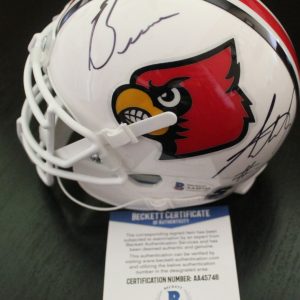 Bruce Armstrong Signed Louisville Cardinals Mini Helmet w/Beckett COA AA45746