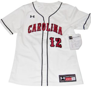 Under Armour Carolina Gamecocks Softball Jersey Women's S Henley White UBJ114M