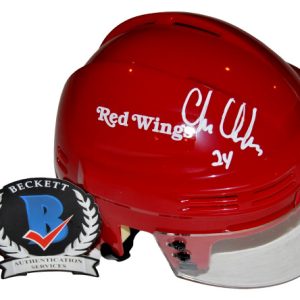 CHRIS CHELIOS signed (DETROIT RED WINGS) mini hockey helmet BECKETT BAS #3