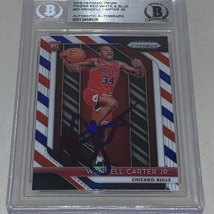 Wendell Carter Jr. signed 2018-19 Panini Prizm Red White & Blue RC Card Beckett