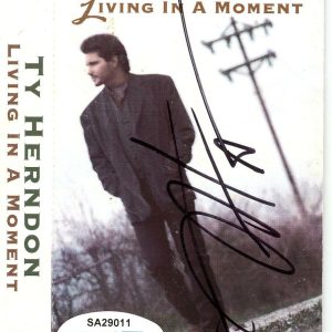 Ty Herndon "Living in a Moment" AUTOGRAPH Signed Cassette Tape Cover ACOA