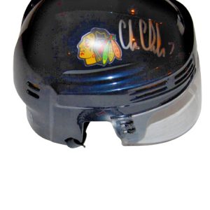 CHRIS CHELIOS signed (CHICAGO BLACKHAWKS) mini hockey helmet BECKETT BAS #3
