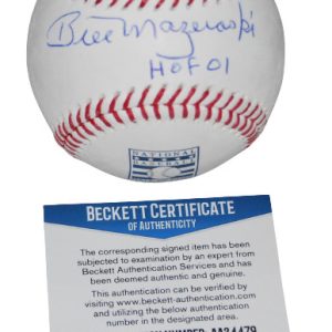 BILL MAZEROSKI signed (PITTSBURGH PIRATES) HOF LOGO OML baseball BECKETT AA24479