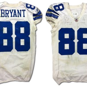 Cowboys Dez Bryant Game Worn White Reebok Road Jersey 12/4/2011 Photo Matched