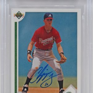 Braves Chipper Jones Signed 1991 UD #55 Card Auto Graded Gem 10! BAS Slabbed