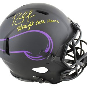 Vikings Randy Moss "SCH" Signed Eclipse Full Size Speed Proline Helmet BAS Wit