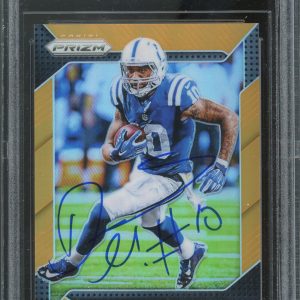 Colts Donte Moncrief Signed 2016 Panini Prizm Prizms Orange #152 Card BAS Slab