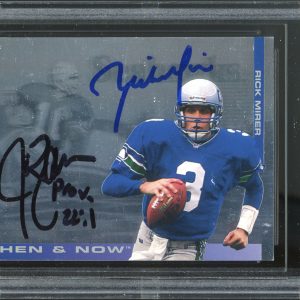 Seahawks Rick Mirer Jim Zorn Signed 1994 UD Collector's Choice #6 Card BAS Slab