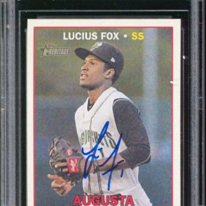 Giants Lucius Fox Signed 2016 Topps Heritage Minors #132 Rookie Card BAS Slabbed