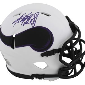 Vikings Adrian Peterson Authentic Signed Lunar Speed Mini Helmet BAS Witnessed