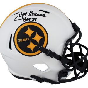 Steelers Joe Greene "HOF 87" Signed Lunar Full Size Speed Rep Helmet BAS Witness