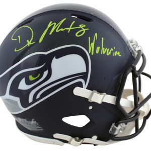 Seahawks DK Metcalf "Wolverine" Signed Full Size Speed Proline Helmet BAS Wit