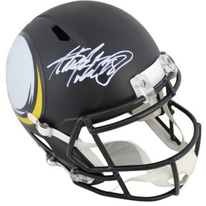 Vikings Adrian Peterson Signed Amp Full Size Speed Rep Helmet BAS Witnessed