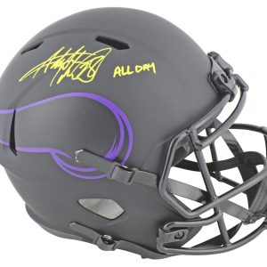 Vikings Adrian Peterson "All Day" Signed Eclipse Full Size Speed Rep Helmet BAS