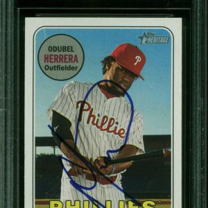 Phillies Odubel Herrera Authentic Signed 2018 Topps Heritage #306 Card BAS Slab