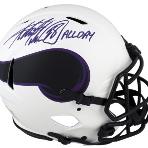 Vikings Adrian Peterson "All Day" Signed Lunar F/S Speed Proline Helmet BAS Wit