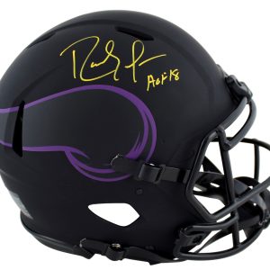 Vikings Randy Moss HOF 18 Signed Eclipse Full Size Speed Proline Helmet BAS Wit