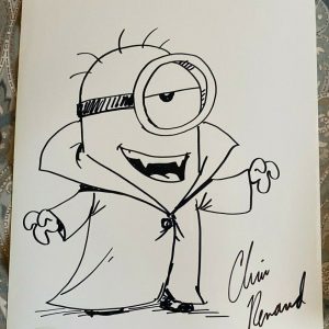 Chris Renaud Rare Hand Signed Sketch Minions Despicable Me Stuart