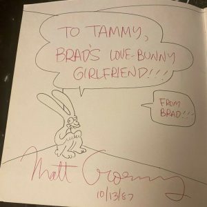 Matt Groening signed autographed Sketch Simpsons Love Is Hell Vintage Book COA