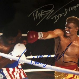 Carl Weathers Dolph Lundgren Drago signed autographed Rocky photo Creed Beckett