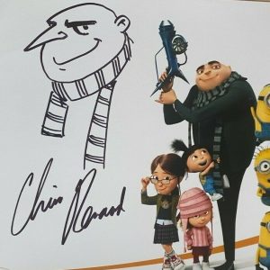 Chris Renaud Rare Hand Signed Sketch Minions Despicable Me Stuart Beckett COA