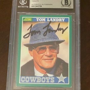 Tom Landry signed autographed 1989 Score #330 Card