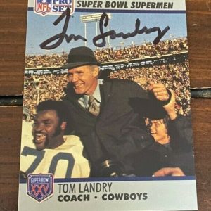 Tom Landry signed autographed 1990 Pro Set Super Bowl Card