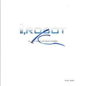 Akiva Goldsman Signed Autographed I ROBOT Full Movie Script COA VD