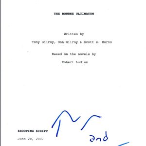 Tony Gilroy & Dan Gilroy Signed Autograph THE BOURNE ULTIMATUM Script COA VD