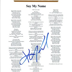 Kelly Rowland Signed Autographed Destiny's Child SAY MY NAME Lyric Sheet COA