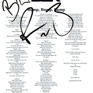 Raz-B Signed Autographed B2K BUMP, BUMP, BUMP Song Lyric Sheet COA