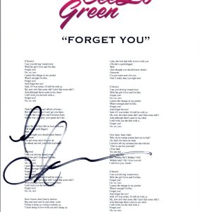 Cee Lo Green Signed Autographed "Forget You" Music Lyric Sheet COA VD
