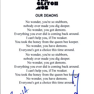 The Glitch Mob Signed Autographed "Our Demons" Lyric Sheet COA VD