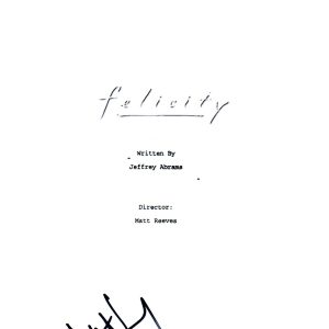 Scott Speedman Signed Autographed FELICITY Pilot Episode Script COA