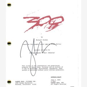 Zack Snyder Signed Autographed 300 Movie Script Screenplay ACOA COA