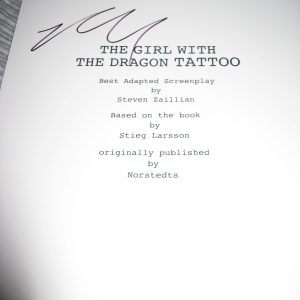 ROONEY MARA SIGNED AUTOGRAPH GIRL WITH THE DRAGON TATTOO SCRIPT 167 PG IN PERSON