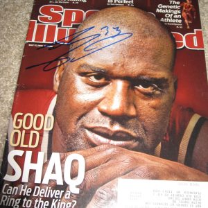 SHAQ SHAQUILLE O'NEAL SIGNED AUTOGRAPH SPORTS ILLUSTRATED MAGAZINE LAKERS HEAT D