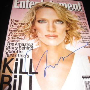 UMA THURMAN SIGNED ENTERTAINMENT WEEKLY MAGAZINE KILL BILL PROMO IN PERSON COA J