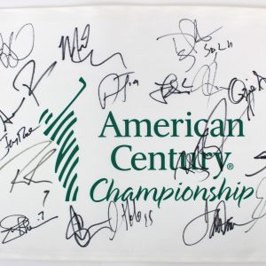 American Century (17) Romo, Rice, Bettis, Pederson Signed Pin Flag BAS #A88337
