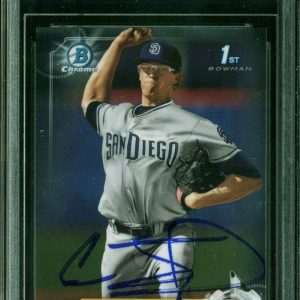 Padres Chris Paddack Signed 2017 Bowman Chrome Prospects #BCP243 Card BAS Slab