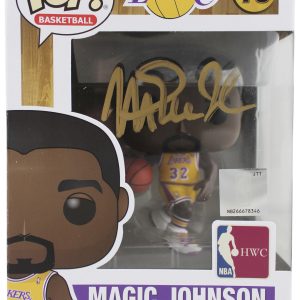 Lakers Magic Johnson Signed NBA HWC #78 Funko Pop Vinyl Figure w/ Gold Sig BAS
